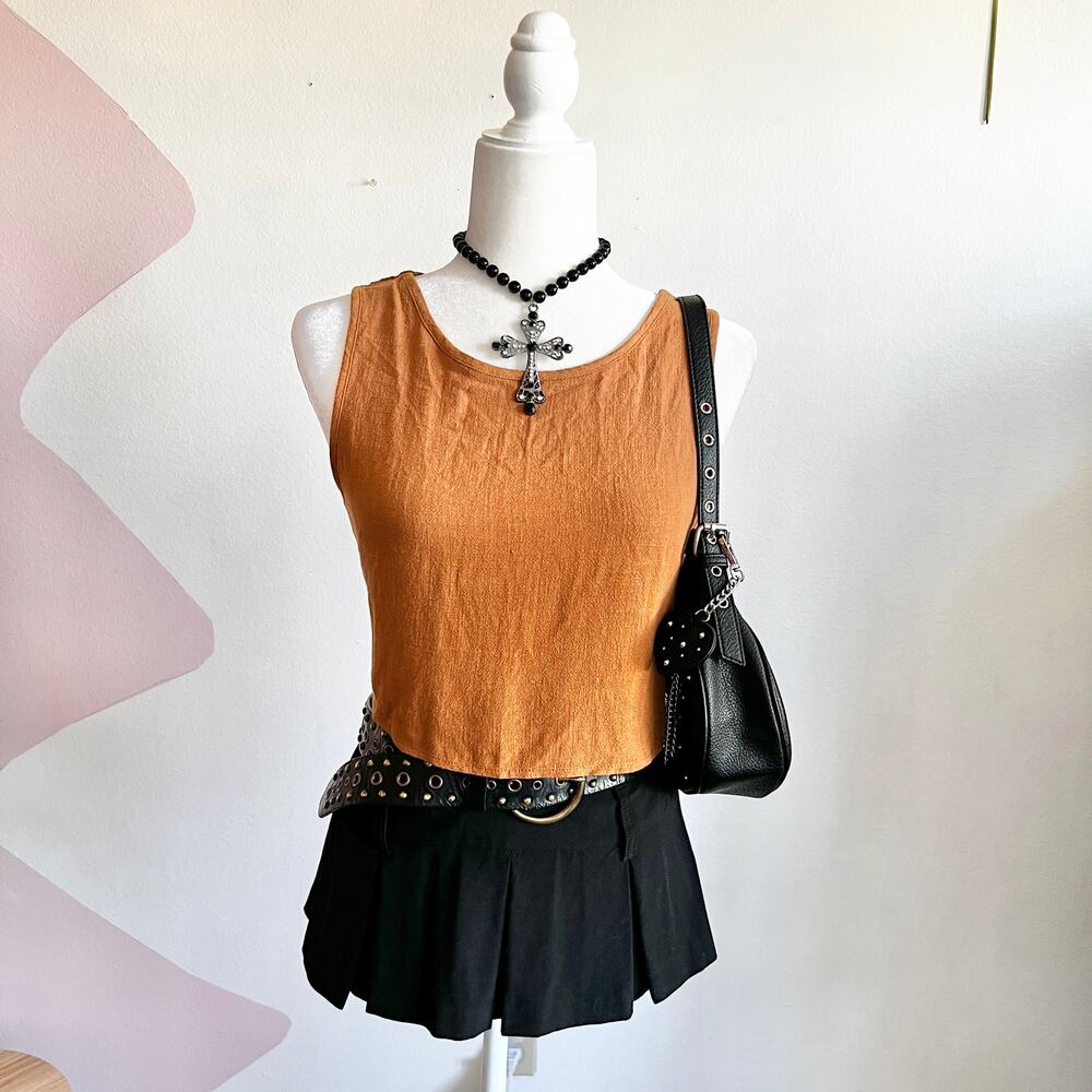 Brown Tank Top, Clean Girl, Earthy, Minimalist, Model Off Duty, Small